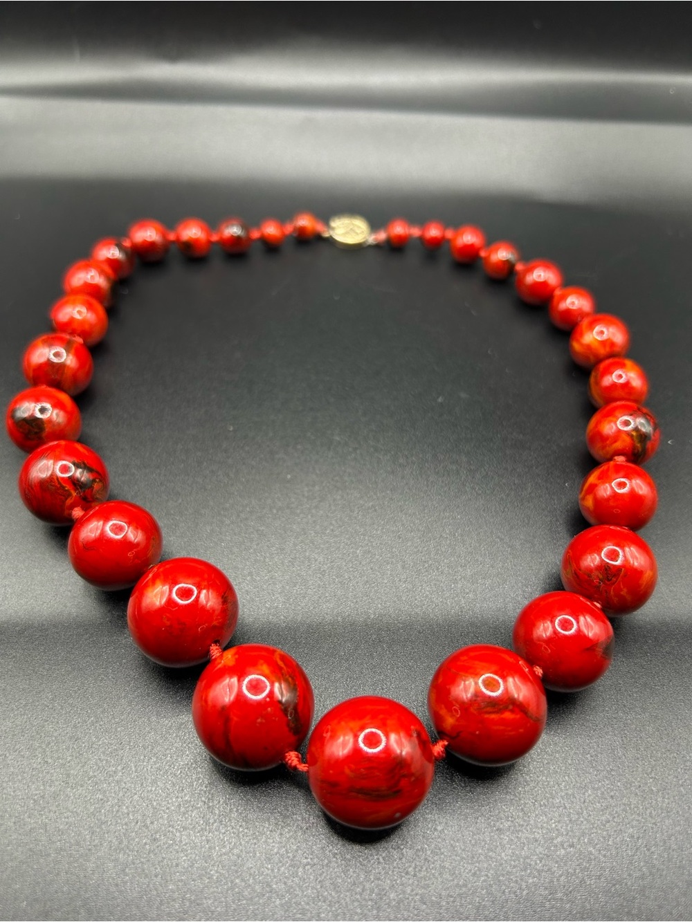 Vintage costume Red Statement Necklace